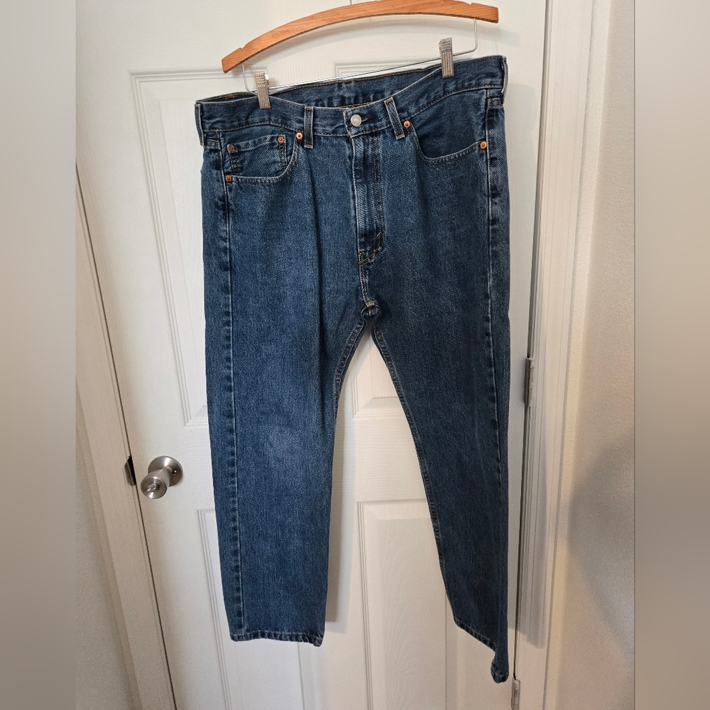 Levi's Jeans Mens 36x29 Blue 505 Regular Fit Straight Leg Medium Wash Tag